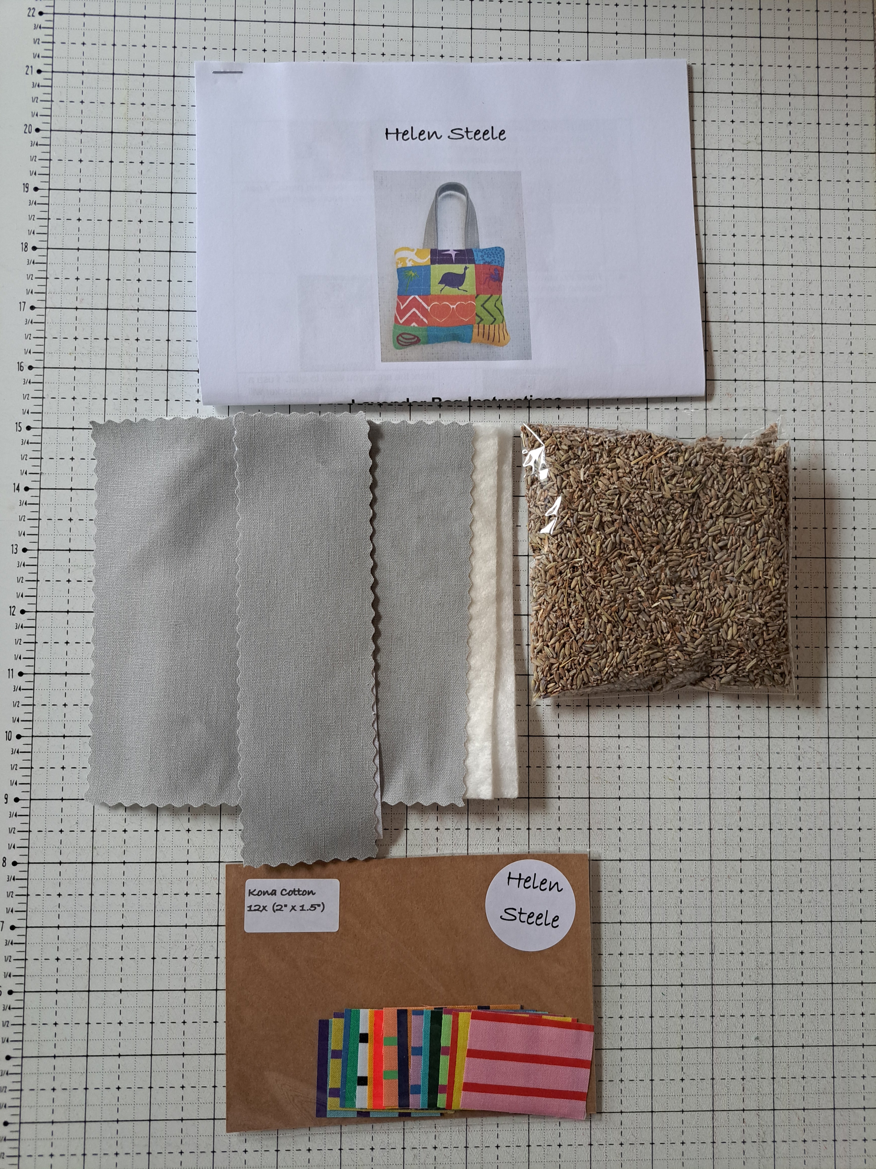 LAVENDER BAG KIT - screen printed lavender bag kit