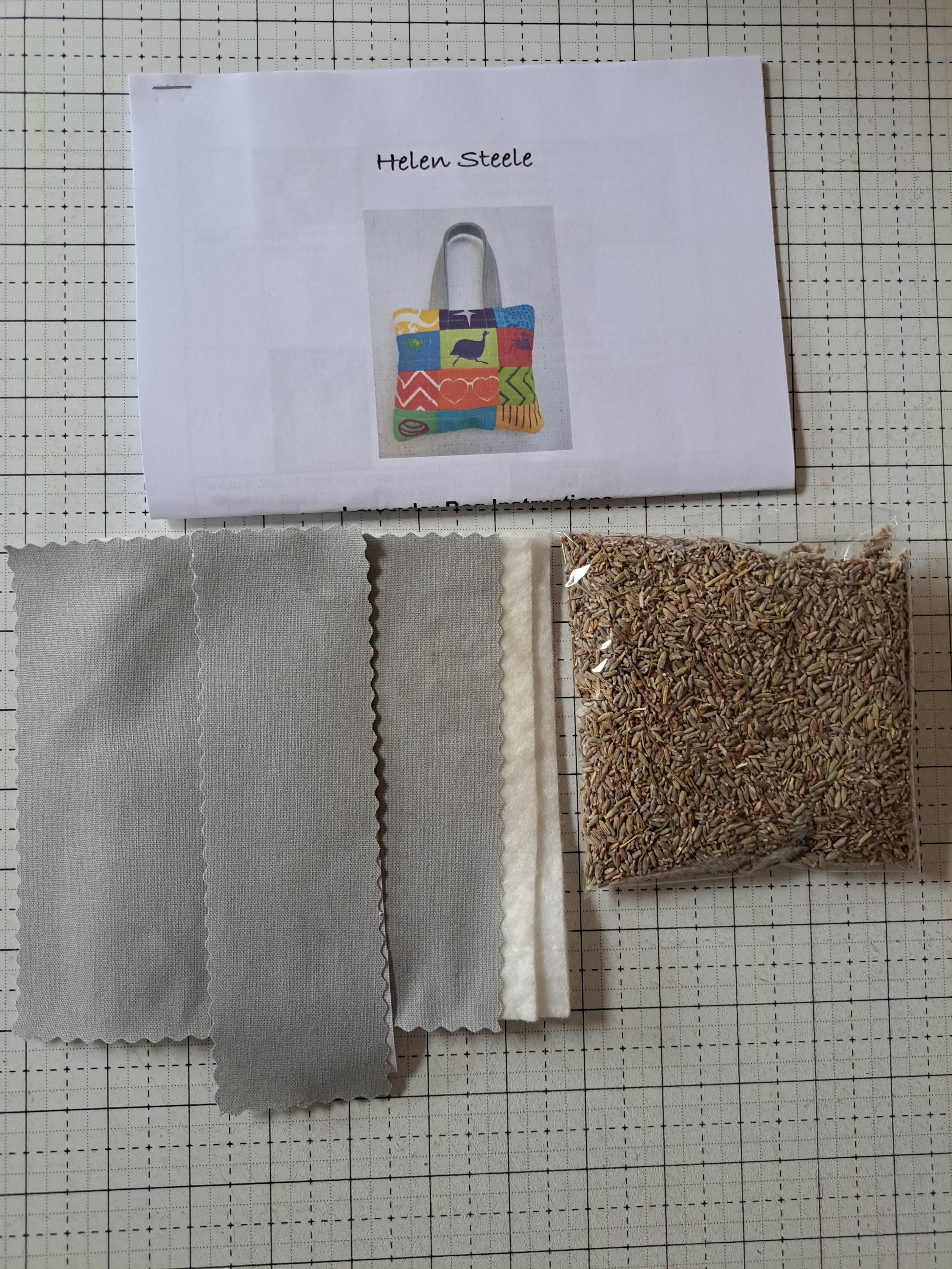 LAVENDER BAG KIT - screen printed lavender bag kit