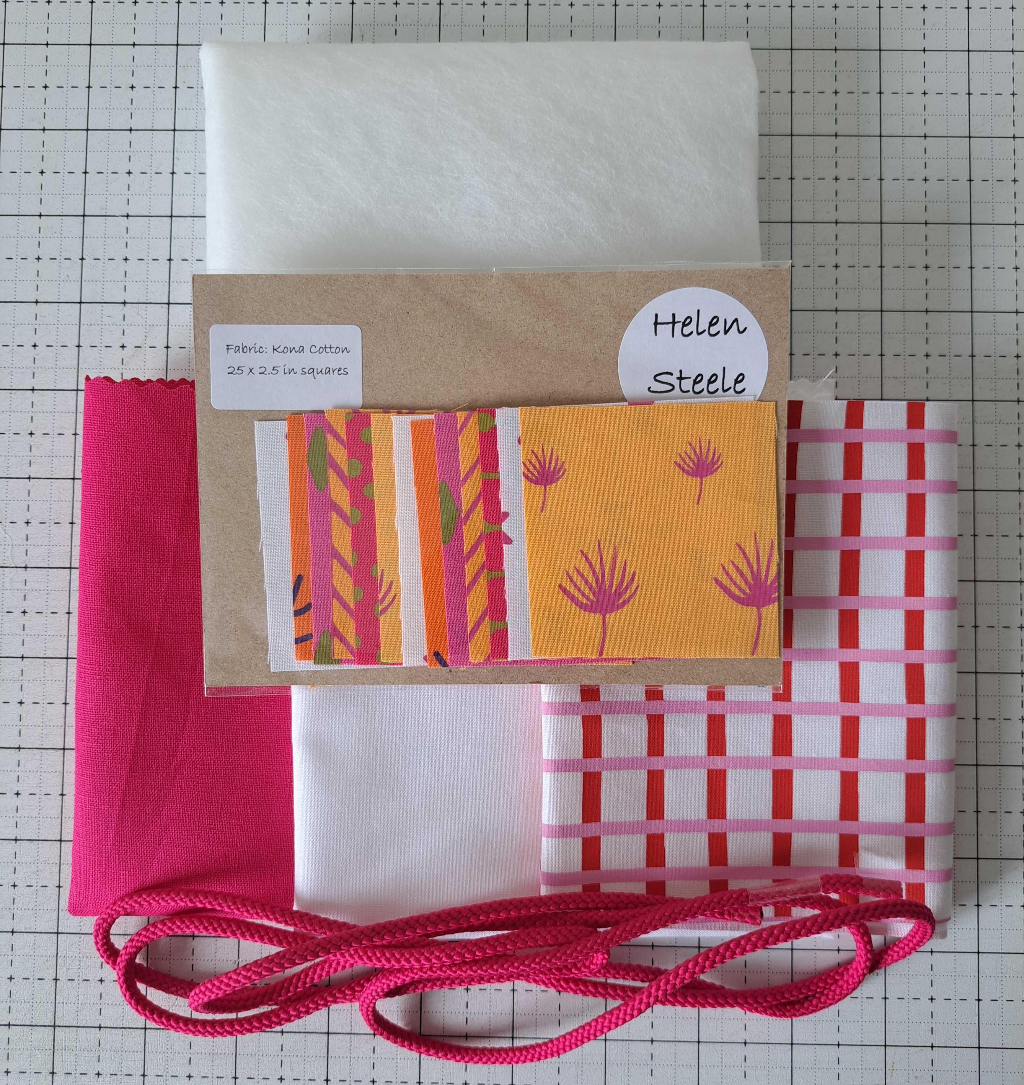 PATCHED DRAWSTRING BAG KIT - Drawstring bag kit made with screen printed fabrics