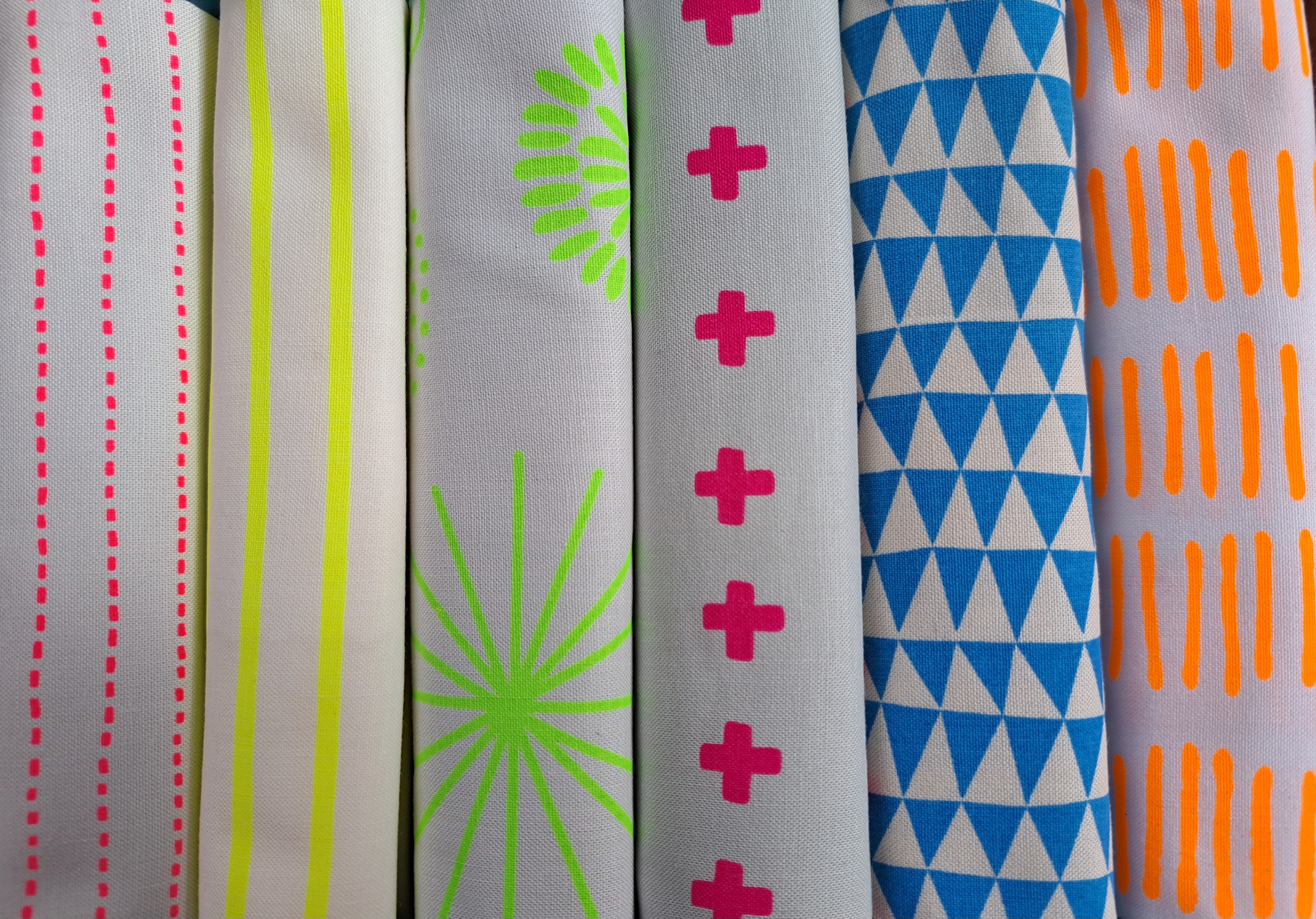 NEON LV FABRIC BOX - Screen Printed Fabrics - Fabric Box - Low Volumes - Neons