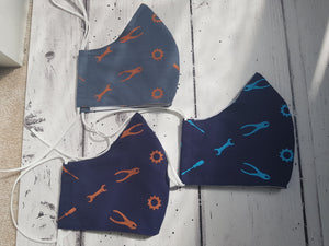 MENS' SCREEN PRINTED FACE MASK  with Nose Clip Fitted MADE TO ORDER