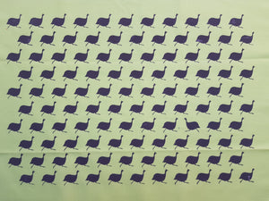 GUINEA FOWL - Screen printed guinea fowl fabric