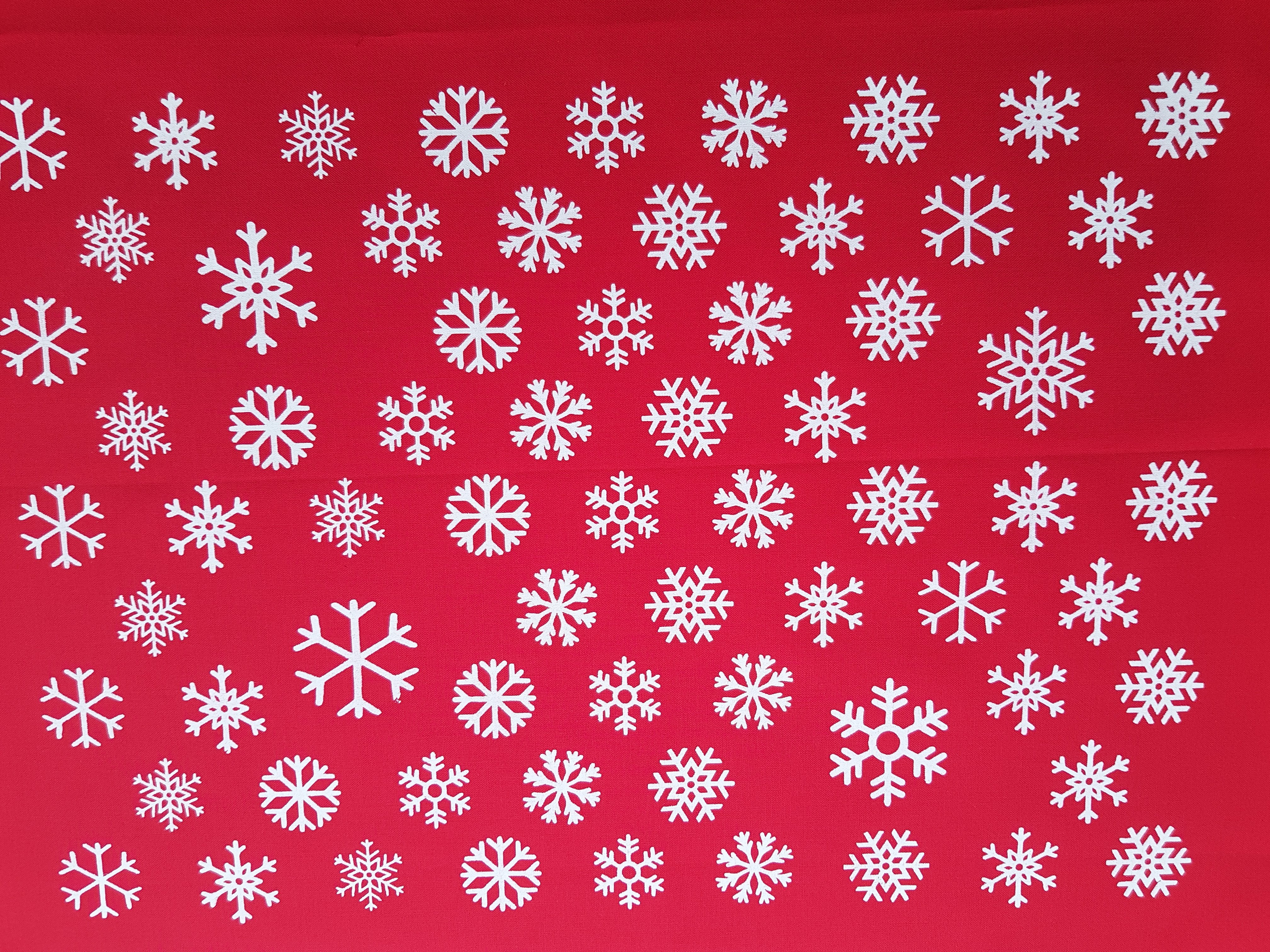 SNOWFLAKES - A Snowflake is not just for Christmas - Screen Printed Snowflakes - Kona Cotton Panel