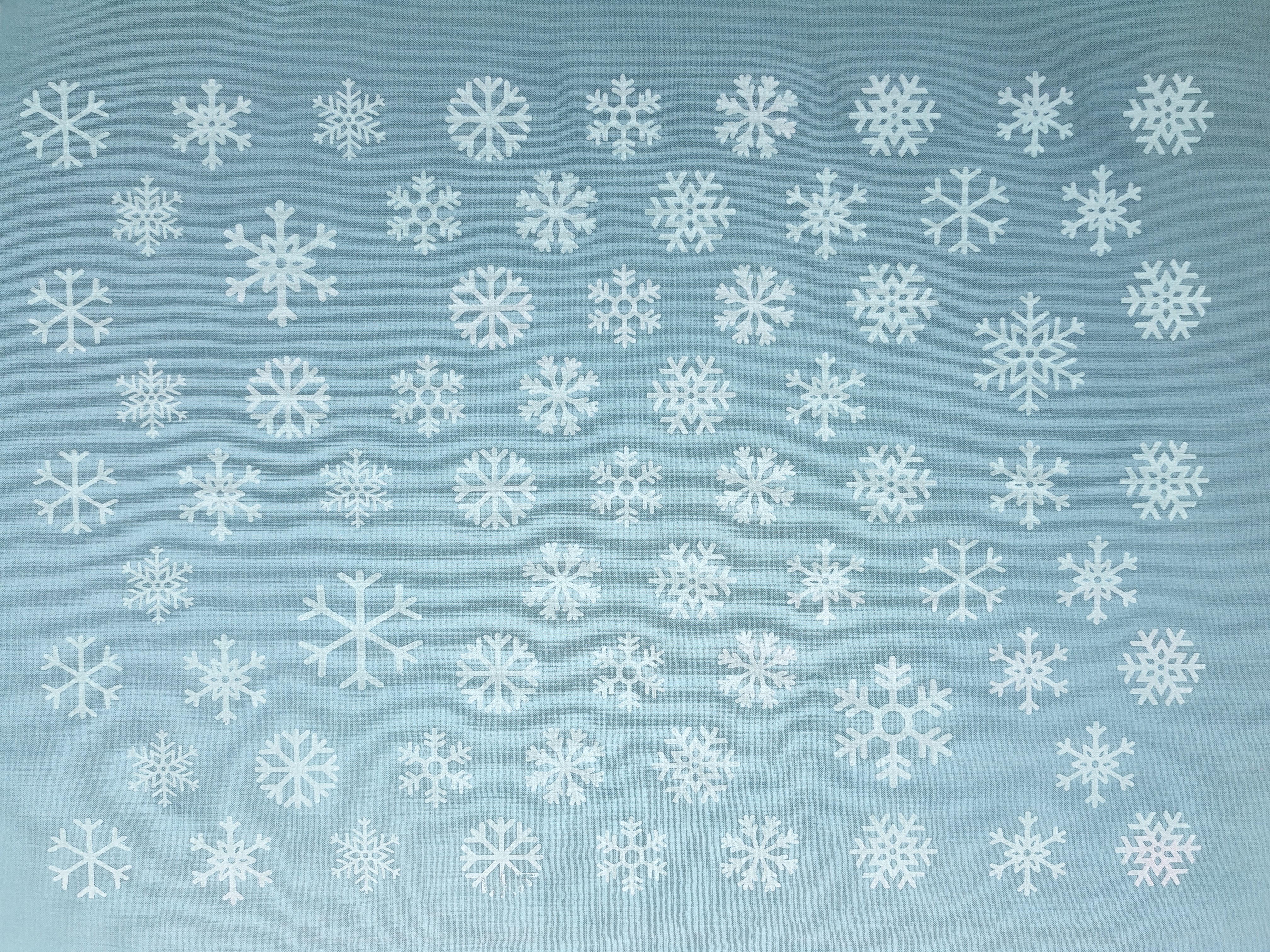 SNOWFLAKES - A snowflake is not just for Christmas - Screen Printed Kona Cotton Fabric - snowflakes