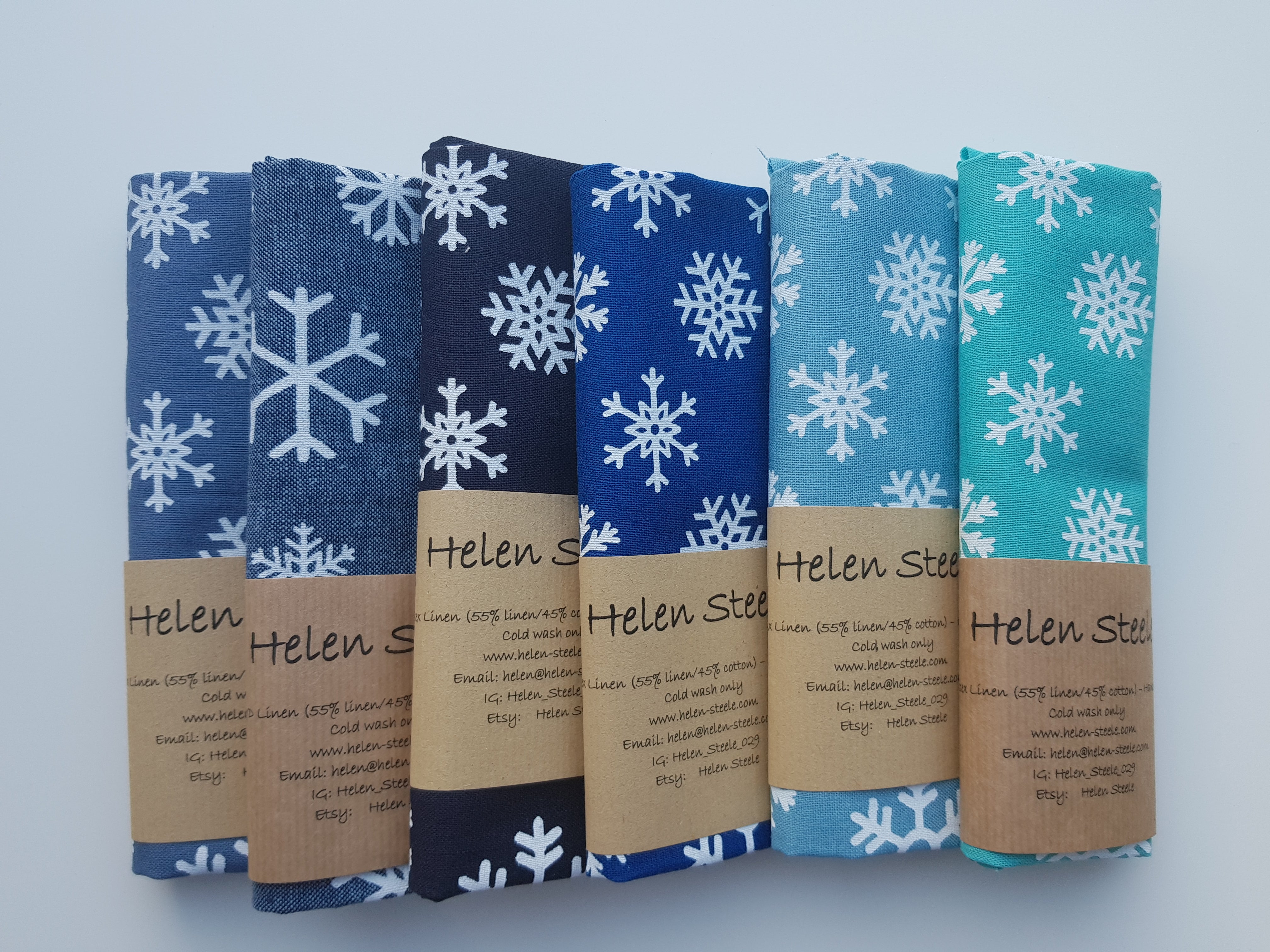SNOWFLAKES - A Snowflake is not just for Christmas - Essex Linen Screen Printed Snowflake panels