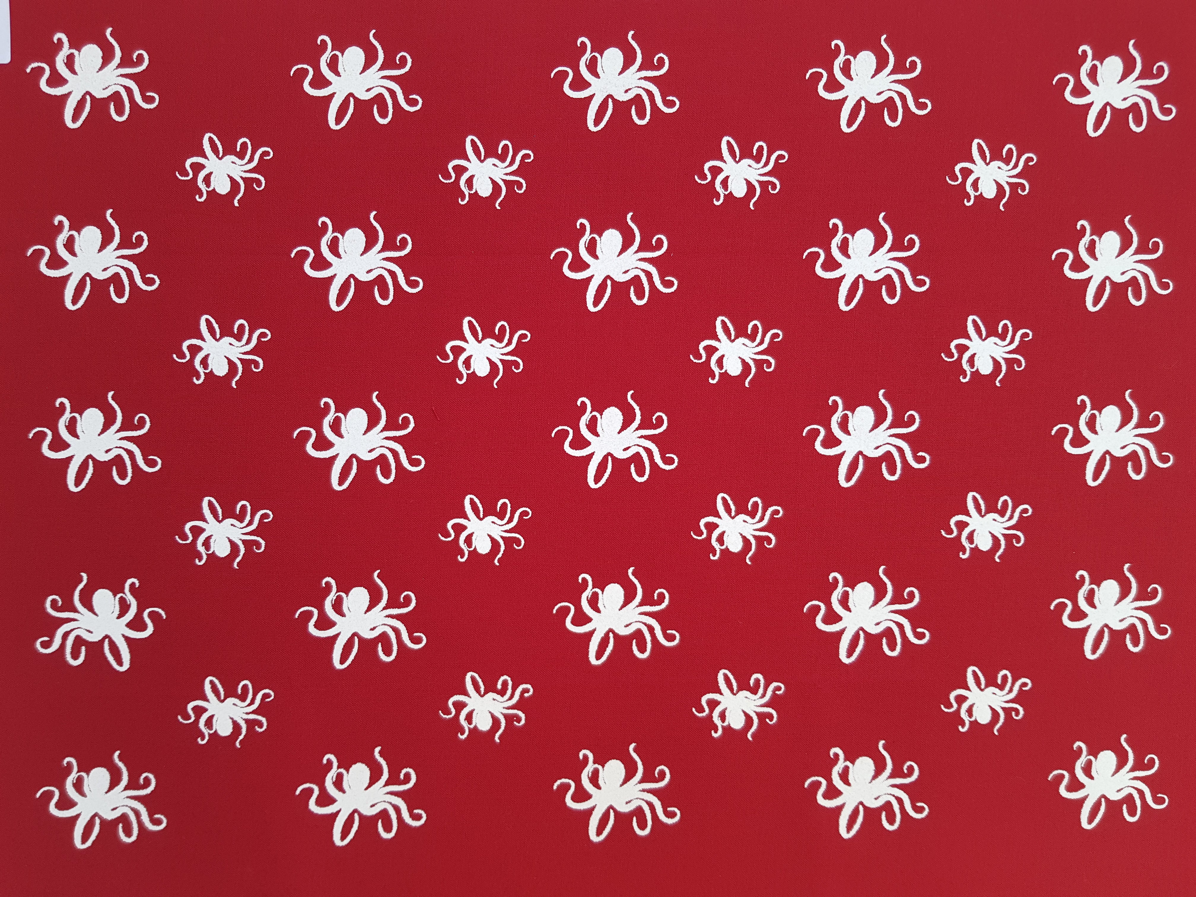 OCTOPUS - Screen Printed Octopus Fabric on Kona Cotton - Octopuses - Panels