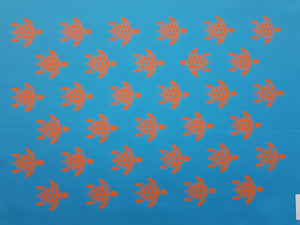 SEA TURTLES - Screen Printed Fabric Kona Cotton Panels - Sea Turtle