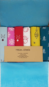CHRISTMAS FABRIC BOX - Screen Printed Fabrics - Monthly Fabric Box