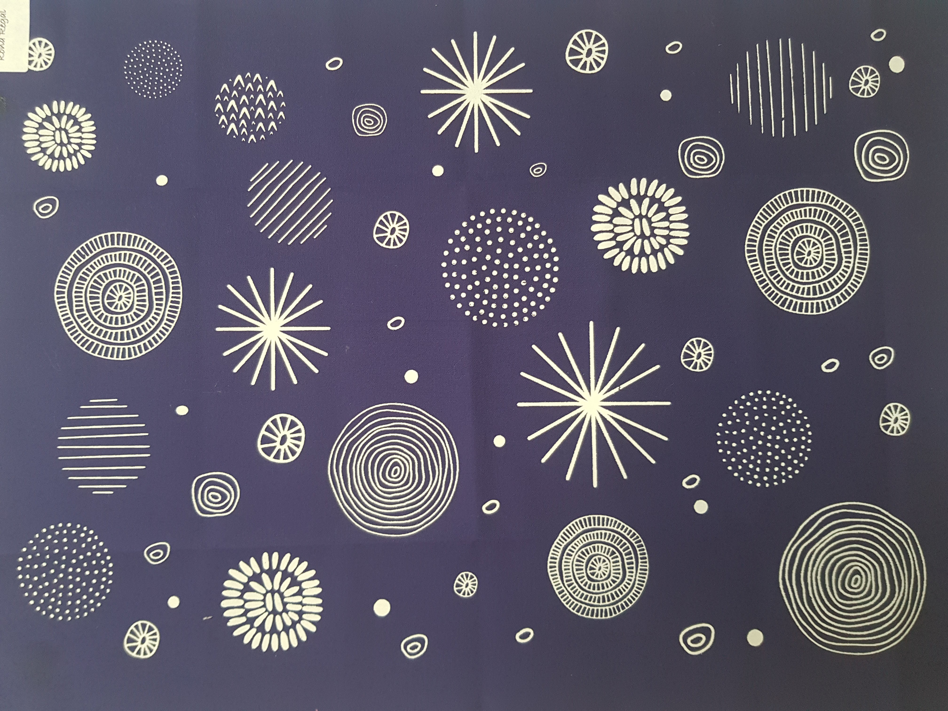 SEEING CIRCLES - Screen Printed Fabric Panel - Kona Cotton