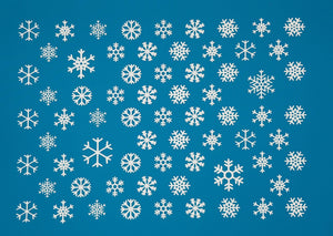 SNOWFLAKES Screen Printed Fabric Bundle - Snowflakes Kona Screen Printed Fabric