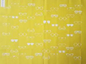 GLASSES - Screen Printed Fabric Panel - Kona Cotton