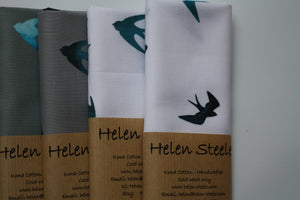 SWALLOWS - Kona Cotton - Screen Printed - Hand Printed - Handcrafted Mixed Swallow