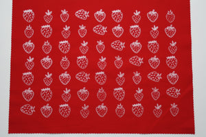 STRAWBERRIES - Kona Cotton Screen Printed - Hand Printed - Handcrafted - Strawberry