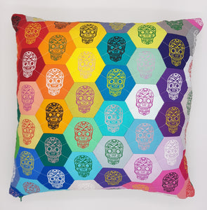 SKULLS EPP Cushion Front Kit - EPP hexagons - Bag Front Panel - Mini Quilt Panel