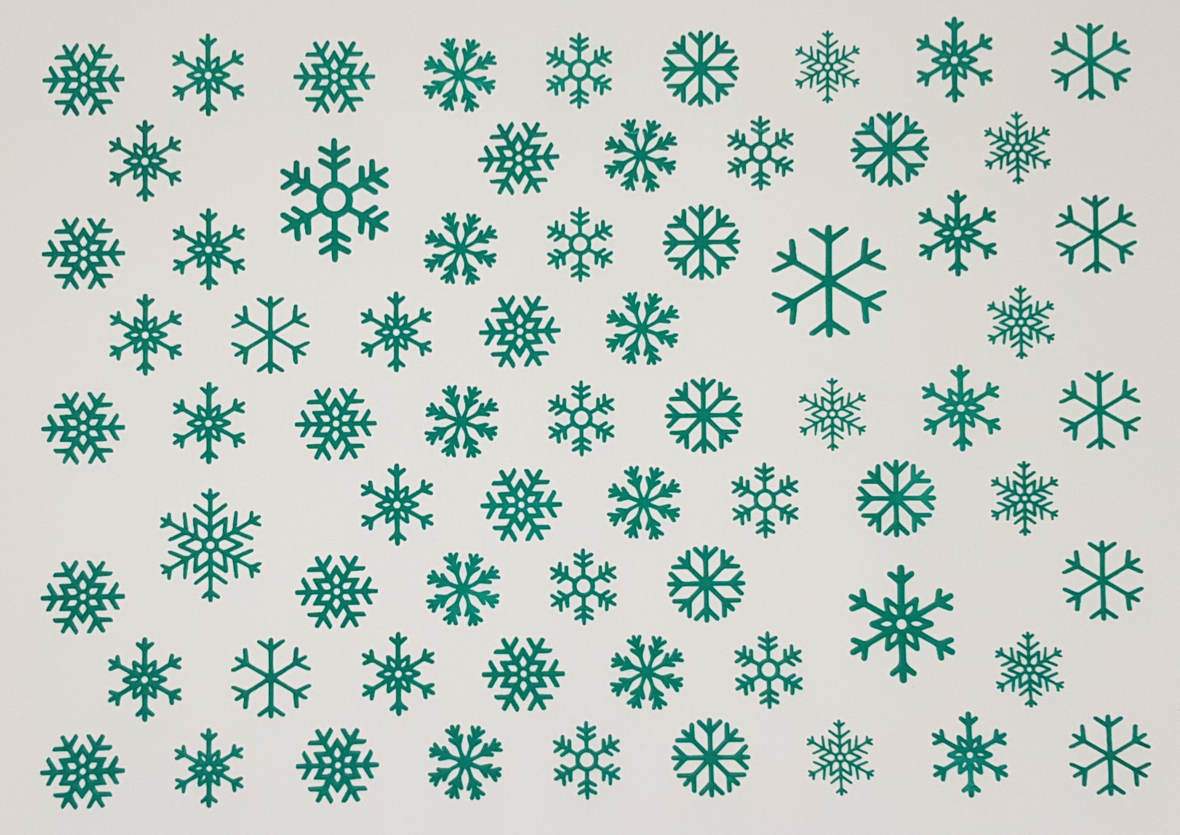 SNOWFLAKES Screen Printed Fabric Bundle - Snowflakes Kona Screen Printed Fabric