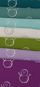 SNOWMEN - Bundle of Snowmen Screen Printed Fabrics - Kona Screen Printed Fabrics